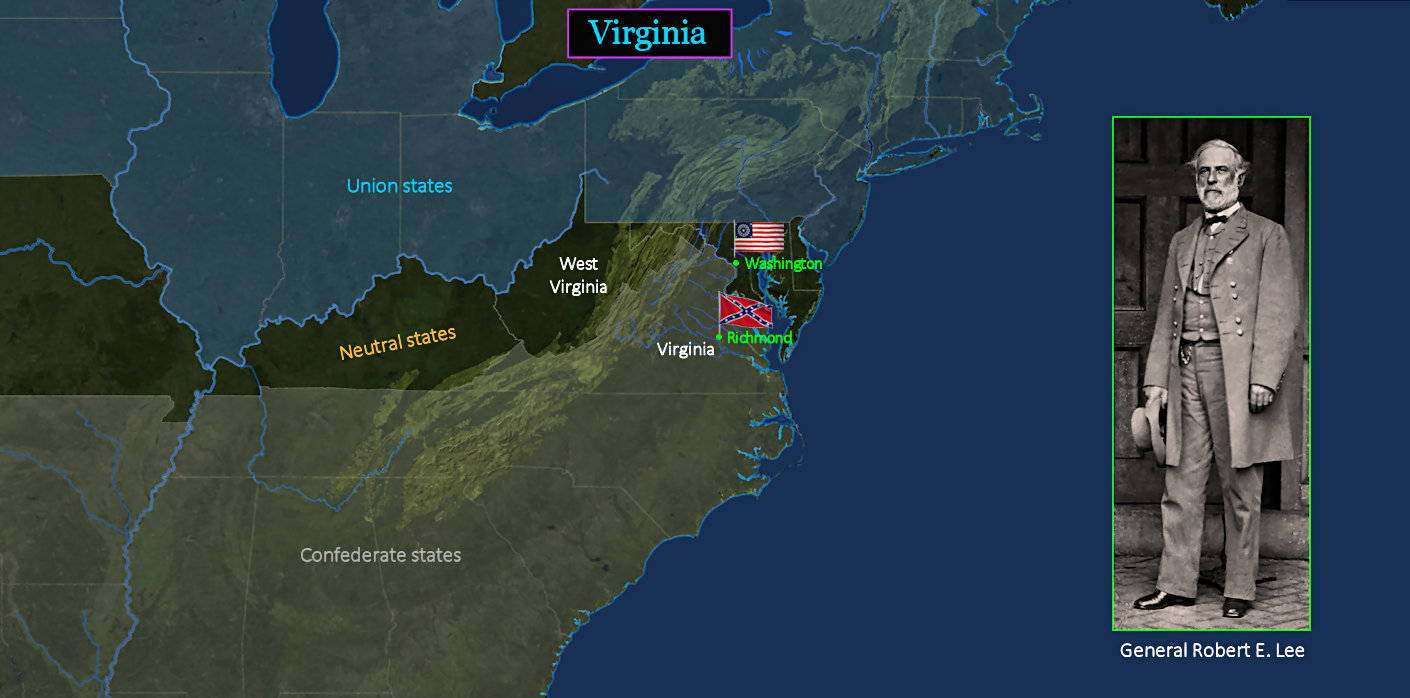West Virginia, 1861 map